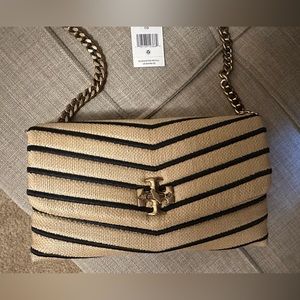 Tory Burch Kira Straw Wallet-On-Chain